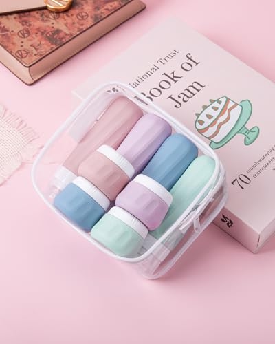 Travel Bottles for Toiletries 8 Pack (3 Ounce bottle 1 Ounce jar / Early Hours)