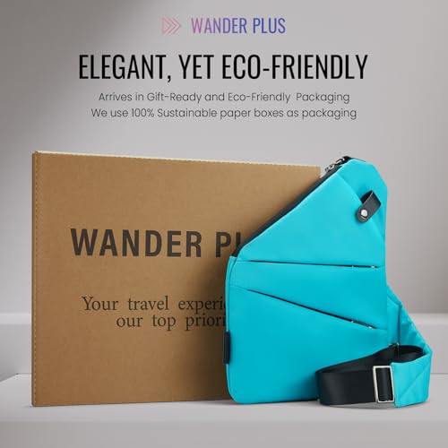 WANDER PLUS® Anti Theft Crossbody Travel Bag for Women Men (Taro Purple)