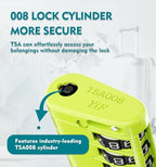 TSA Approved Luggage Locks with Search Alert Indicator (Grass Green)