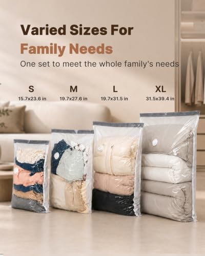 Vacuum Seal Bags for Clothing (20 Combo+Wireless Pump)