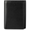 RFID Leather Trifold Wallets for Men ID Window (Rich Black)