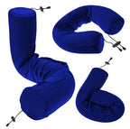 Twist Memory Foam Travel Pillow for Airplanes (Navy / Adjust (26" w/ cord))