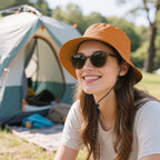 Waterproof Bucket Hats for Woman UPF 50+ Sun Hat Orange (Orange)