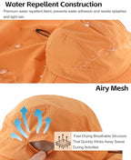 UPF 80+ Sun Hat for Men Women Wide Brim Sun Hat with Neck Flap Summer Beach UV Protection Gardening Fishing Hat (Muskmelon Orange)
