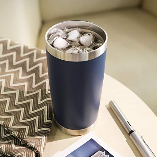 20oz Stainless Steel Tumbler Bulk with Lid (4 Count (Pack of 1) / Powder Navy)