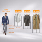 Travel Garment Suit Bag 43" for Hanging Clothes Storage for Men Suits Shirt (43" 1PK)