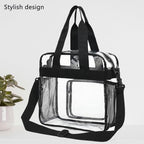 Clear Bag for Stadium Events With Shoulder Strap for Women (Clear#Black)