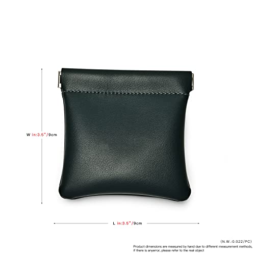PU Leather Jewelry Travel Bag Leather Jewelry Pouch Christmas (Dark Green / 3.54"x3.54")