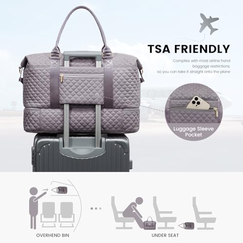 Travel Duffle Bag (Purple Grey-b / Large-2 Pcs)