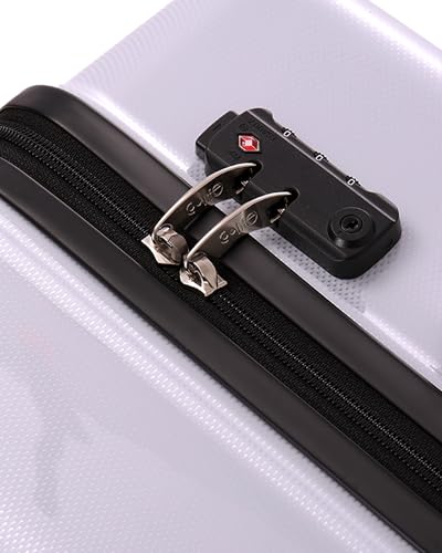 Luggage Set Lightweight and Durable Hardshell (white grid new / 5-Piece Set)