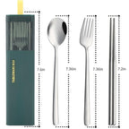 Travel Utensils with Case (Dark Green)