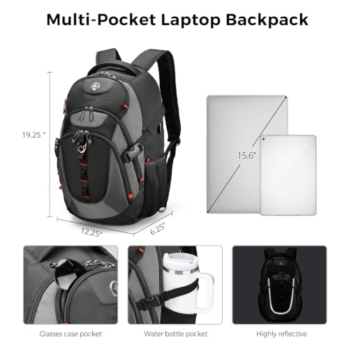 Design Travel Backpack for Men with USB Charging Port SD803 (Black/Grey / Standard)