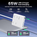 200W USB C Charging Station Power Strip with Cord and Plug (White / 200W)