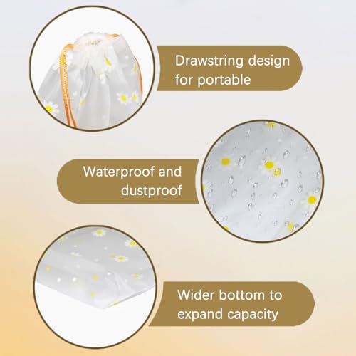 8PCS Travel Shoe Bags with Rope for Men and Women Large Shoes Pouch Organizers (Flower Pattern)