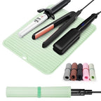 Large Heat Resistant Silicone Mat for Hair Styling Tools (Light Green)