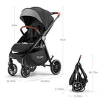 Baby Stroller with UPF 50+ Canopy (Black)
