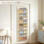 10 Tiers Mesh Over Door Shoe Organizer Storage (Beige-1 Pack of 10 Cell)