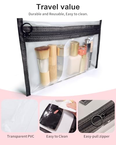 Clear Makeup Bags (Black)