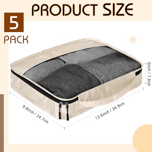 Packing Cubes for Suitcase Large Organizer Bags (Khaki / Small)