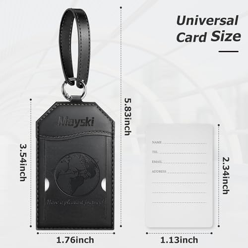 3 Pack Luggage Tags for Suitcases Bag Tag (Black Global)