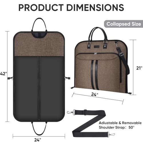 Garment Bags for Travel (Brown / 42")