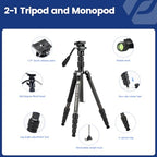 59" Carbon Fiber Travel Tripod (Black / 62" Video (Carbon Fiber))