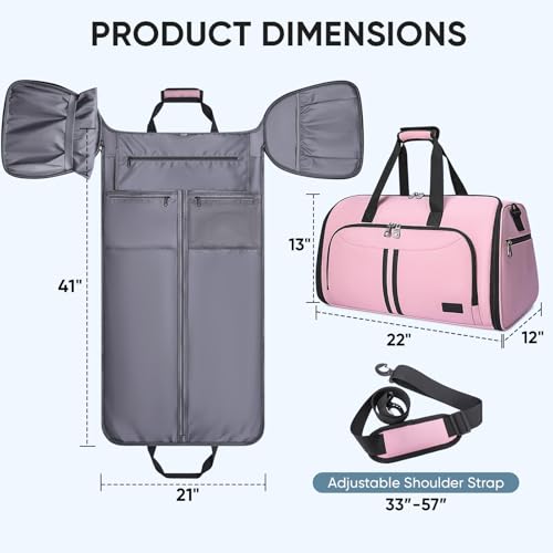 Garment Bags for Travel (Pink / Convertible)