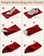 6 Pcs Single Shoe Bags for Travel (Rio Red / 17.3"x8.6")