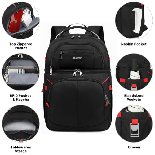 Insulated Cooler Backpack (Red+Black)