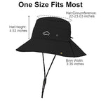 Sun Hats for Women Bucket Hat UV Protection Fishing Hat Wide Brim Safari Hats 2 in 1 Zip (1pack-black)