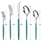 Mirror Silver Green Silverware Set (Mirror Silver Green)