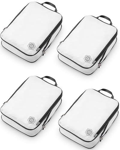Large Compression Packing Cubes 4 (White/Grey 4 Piece)