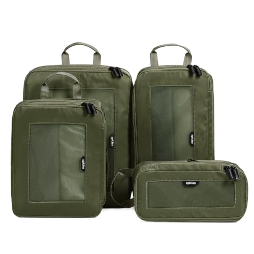 TripCozy Compression Packing Cubes (Olive Green / Set of 4)