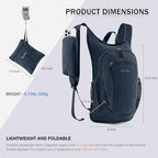 10L Small Hiking Backpack Travel Daypack Lightweight Packable Back Pack for Women Men (Dark Navy)
