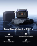 P3 Pro 3 Blade Men Travel Electric Shaver Set with Travel Pod (Blue Set)