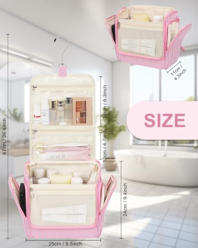 Travel Hanging Toiletry Bag (Pink / Large)