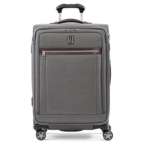 Platinum Elite Checked Luggage Spinner (Checked-Medium 25-Inch / Vintage Grey)