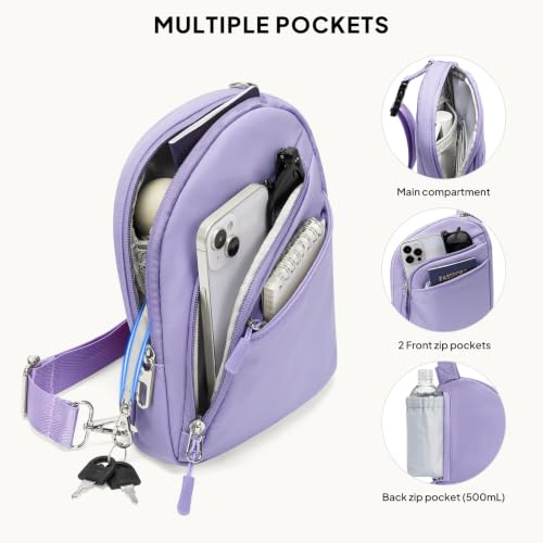 Anti Theft Crossbody Bags Small Crossbody Sling Bag for Women & Men (Lavender)