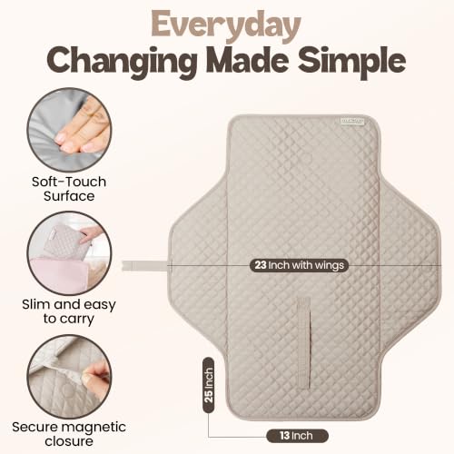 Baby Changing Pad Portable (Soft Sand / Large)