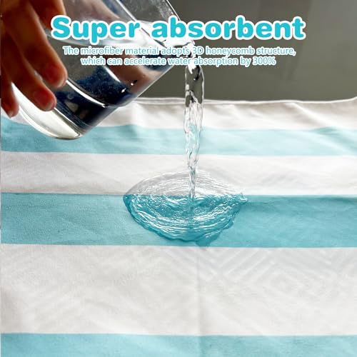 2 Pack Microfiber Beach Towel (2 Pack- Blue Brown / 75”x 35”)