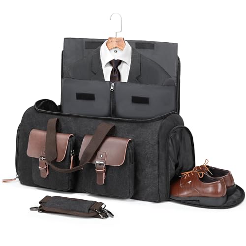 Canvas Garment Bags for Travel (Black / XL)