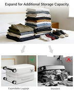 Checked Luggage 24 Inch Expandable Medium Suitcase with Wheels (Smoke White / 24 Inch EXT)
