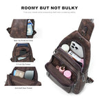 7L Crossboydy Sling Bag for Women Vegan Leather Crossbody Purse Fanny Pack Chest Bag for Travel (7L / 7l-coffee)