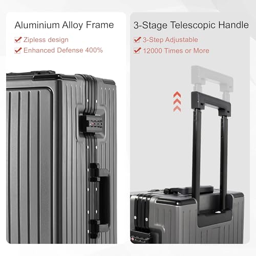 20 Inch Top Opening Zipperless PC Carry On Luggage (Grey / 20 inch)