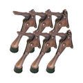 6 Stoppers Kickdown Door Stop for Bottom of Door (Antique Bronze / 4 INCH X 6 PACK)