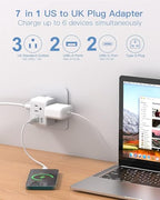 2 Pack US to UK Ireland Travel Plug Adapter