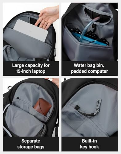Hiking Backpack 22L Small Hiking Hydration Gear Lightweight Camping Backpack Travel Daypack for Women Men Outdoor Bag for Biking Climbing (Black / 22L)
