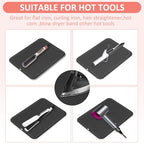 Large Heat Resistant Silicone Mat for Hair Tools (Black)
