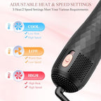 Hair Dryer Brush Blow Dryer Brush Straightener (Black)