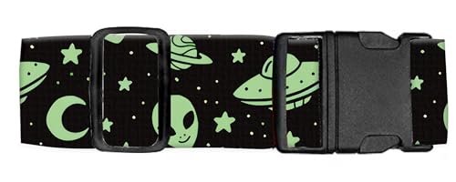 Luggage Straps for Suitcases Travel Belt Accessories (Cute Green Aliens)